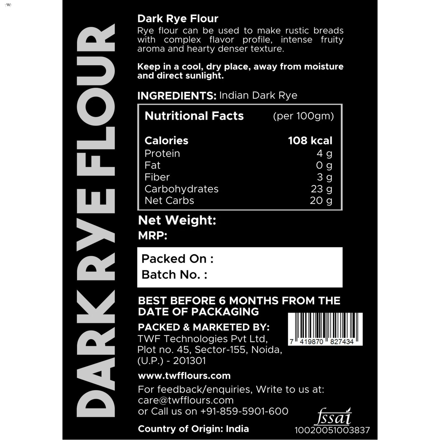 TWF Dark Rye Flour