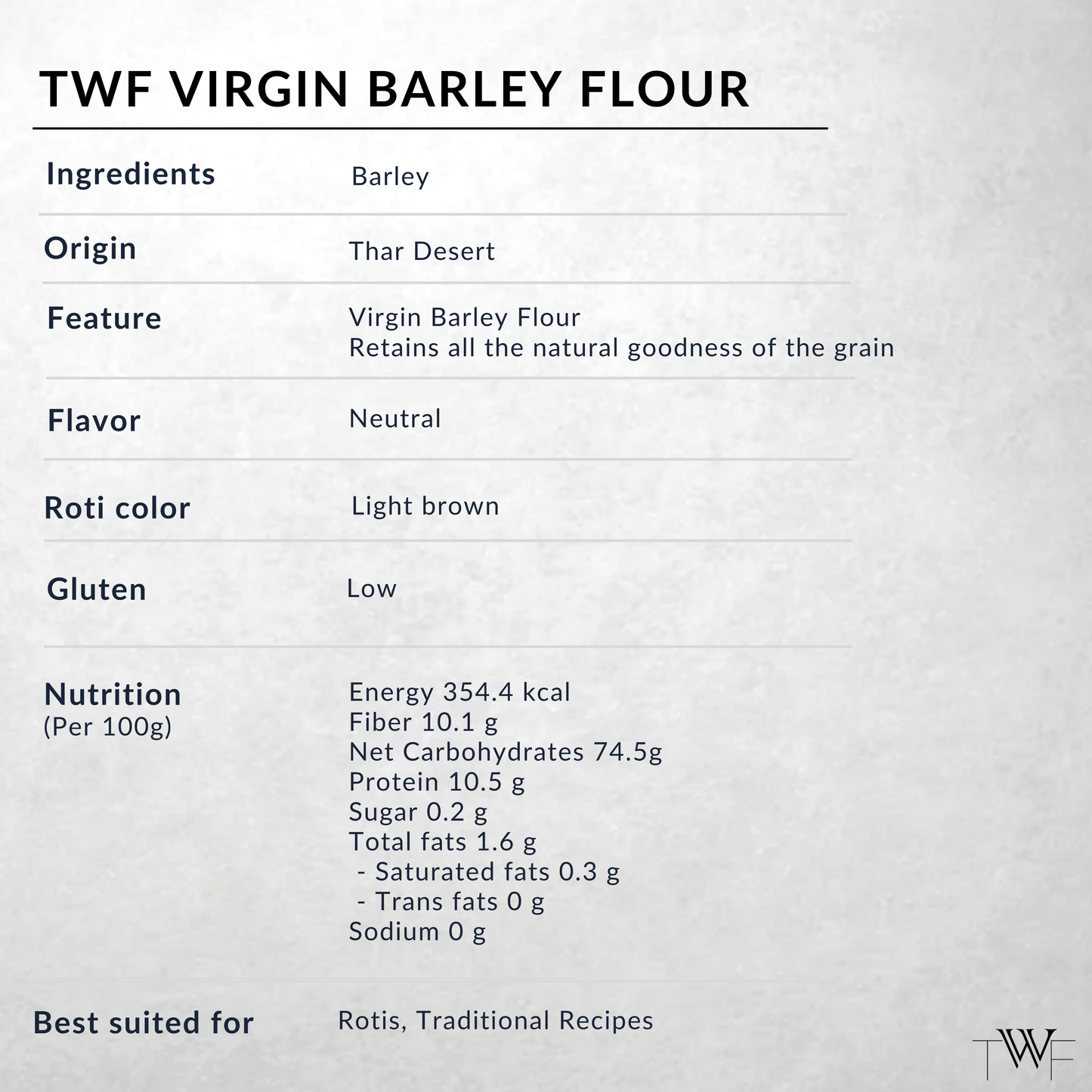 TWF Virgin Barley Flour