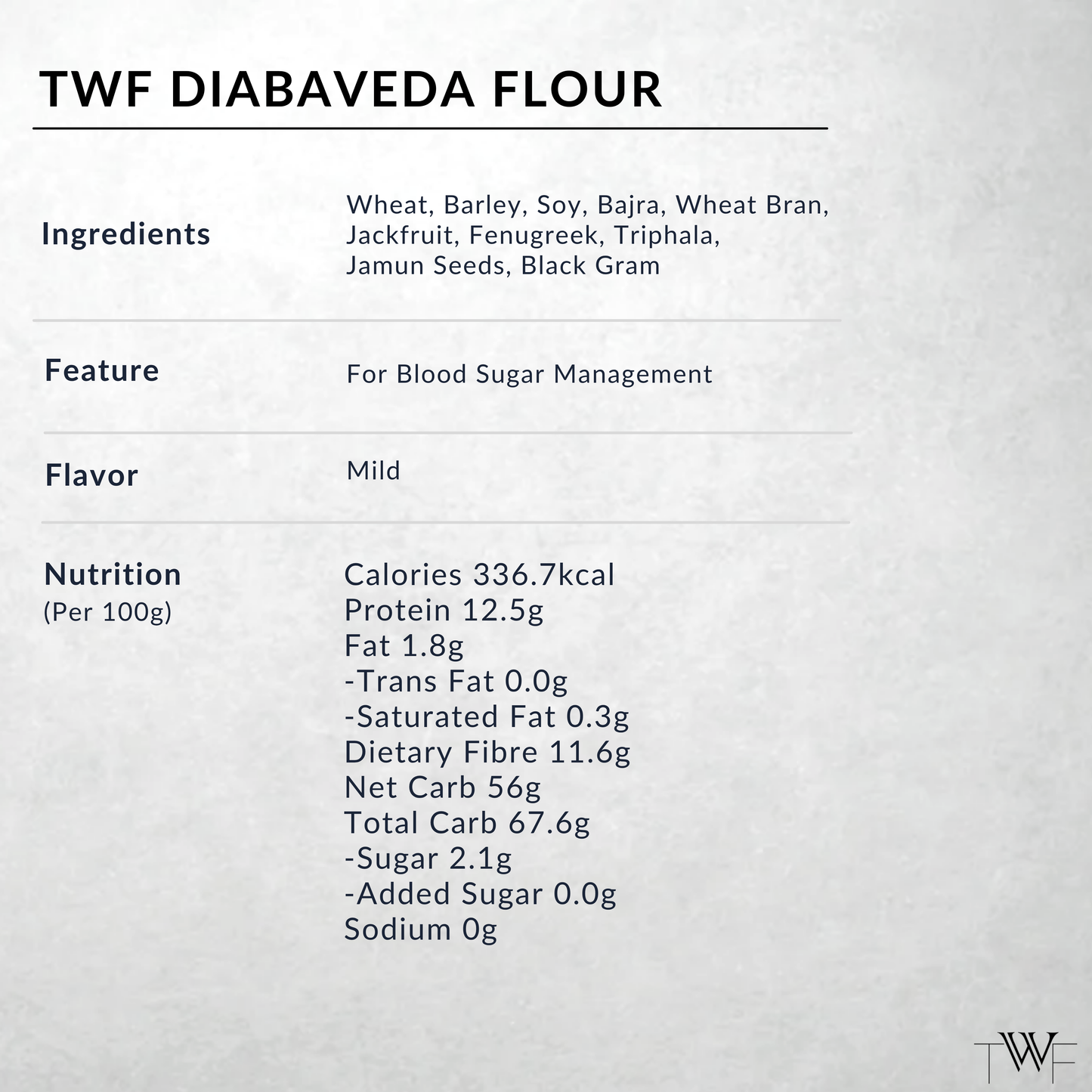 TWF DiabaVeda Flour - Inspired by Vedic Wisdom