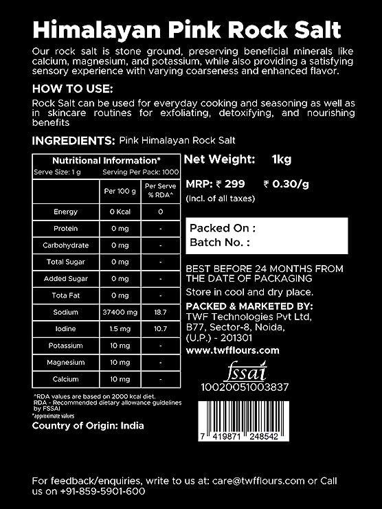 TWF Pink Himalayan Stone Ground Rock Salt