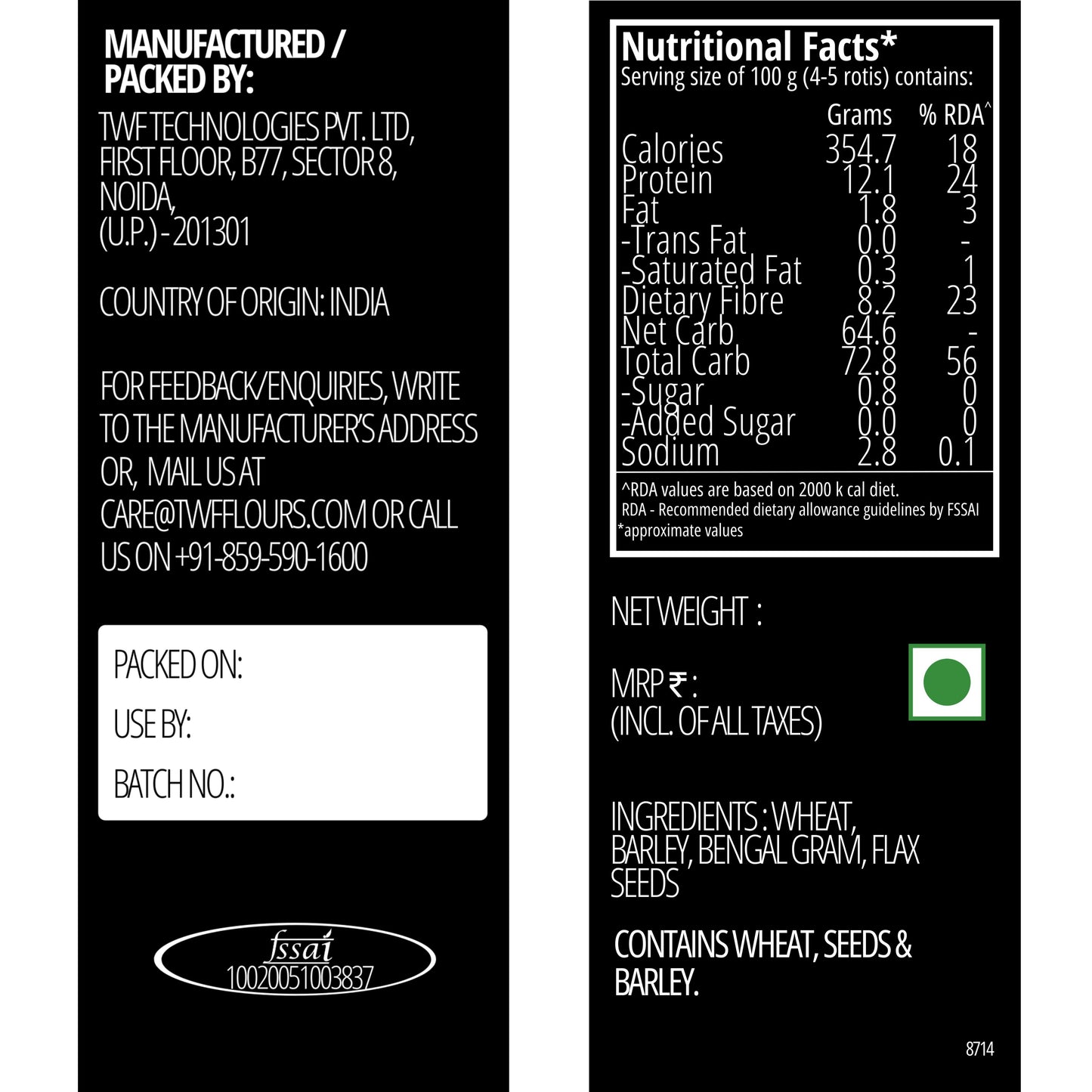 TWF Series C- 8714 Sourdough Bread Flour