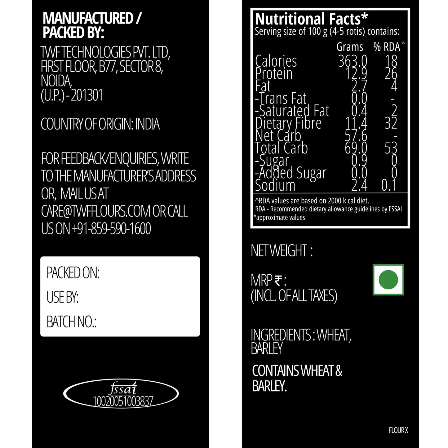 TWF Flour X - Whole Grain Strong Bread Flour (T150)