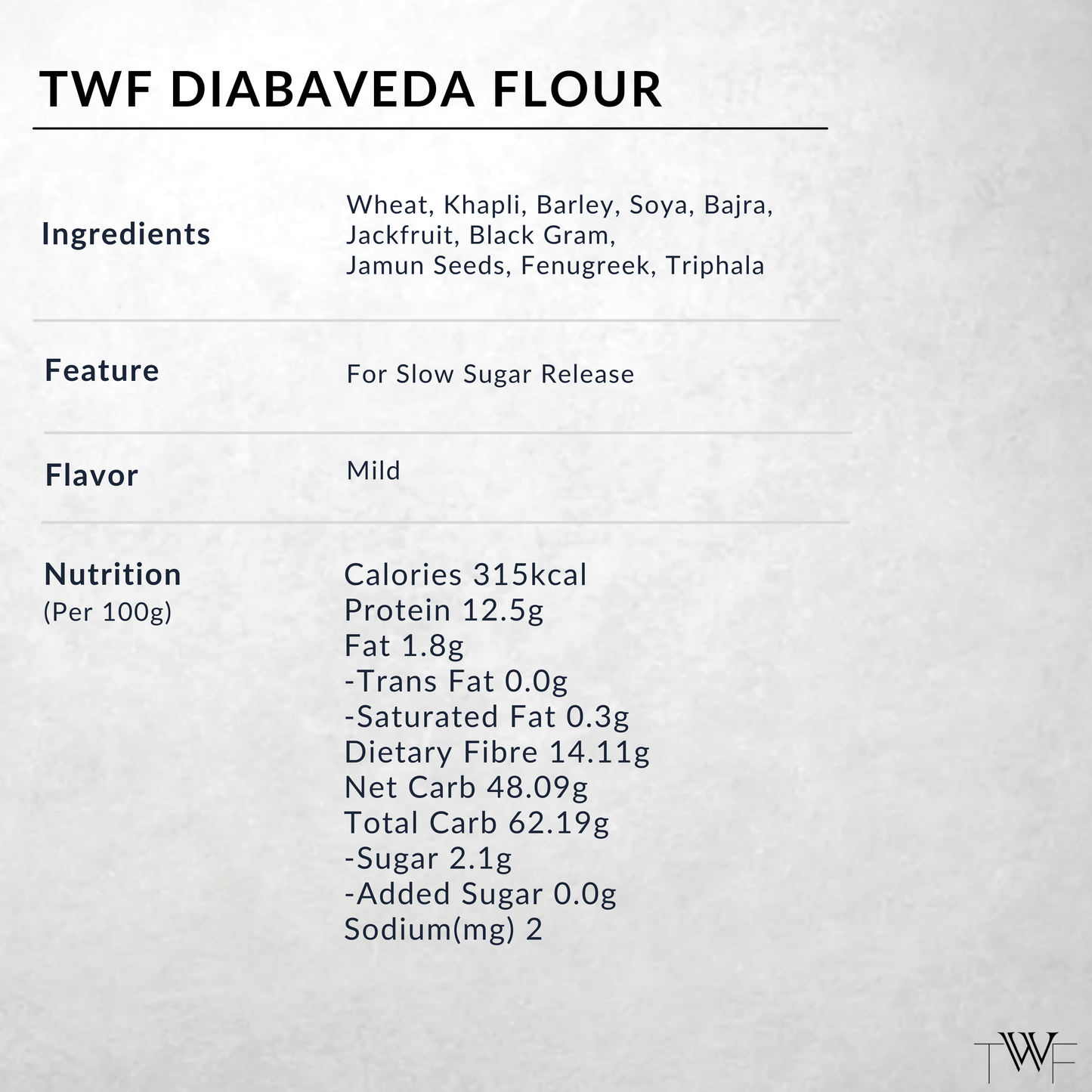 TWF DiabaVeda Flour - Inspired by Vedic Wisdom