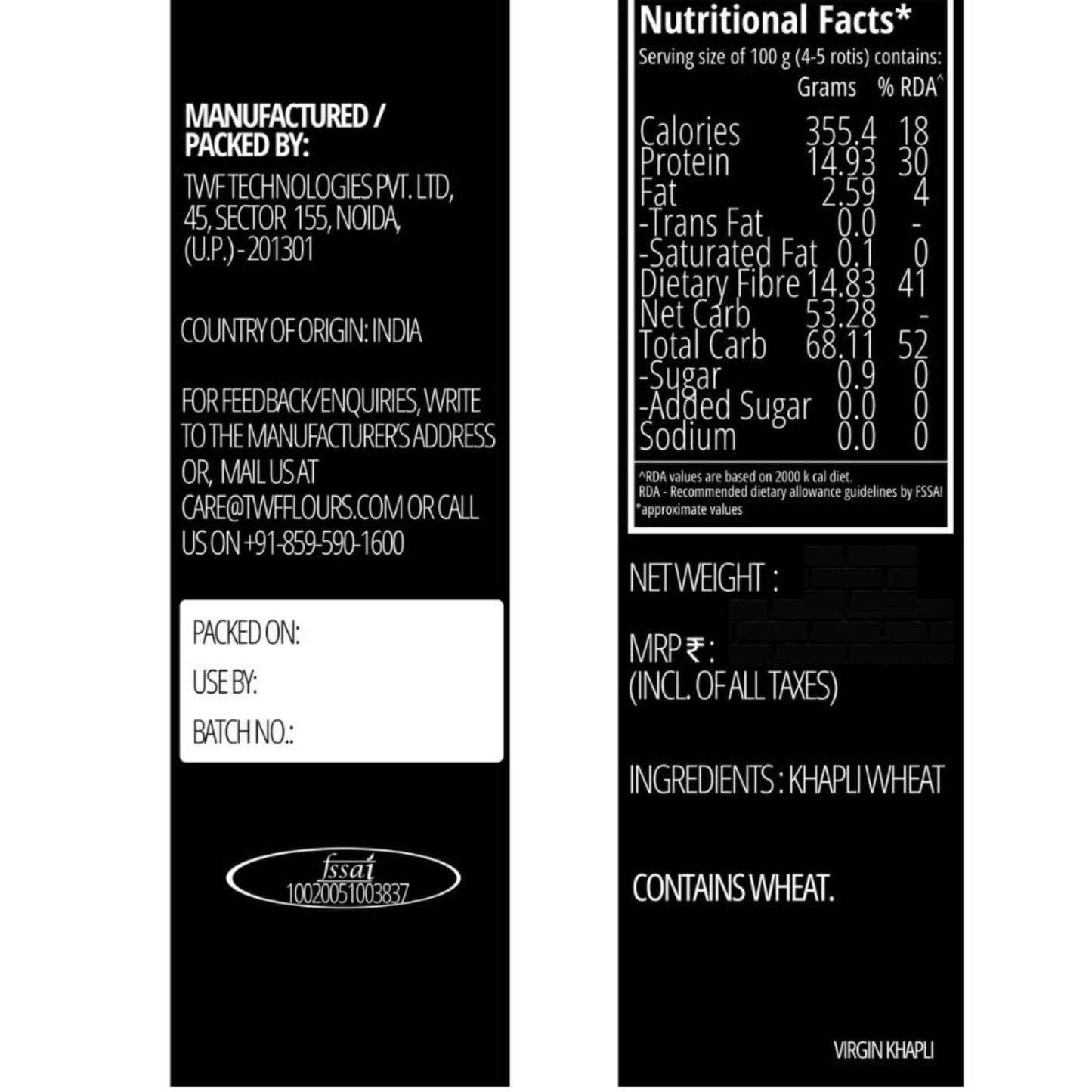 TWF Virgin Khapli (Emmer) Flour