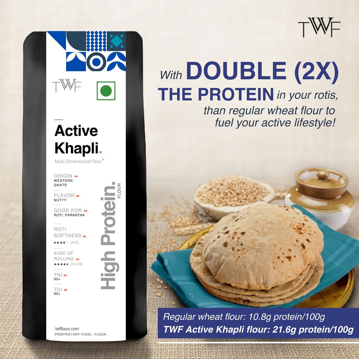 TWF High Protein Flour - With 5.5g Protein per Roti