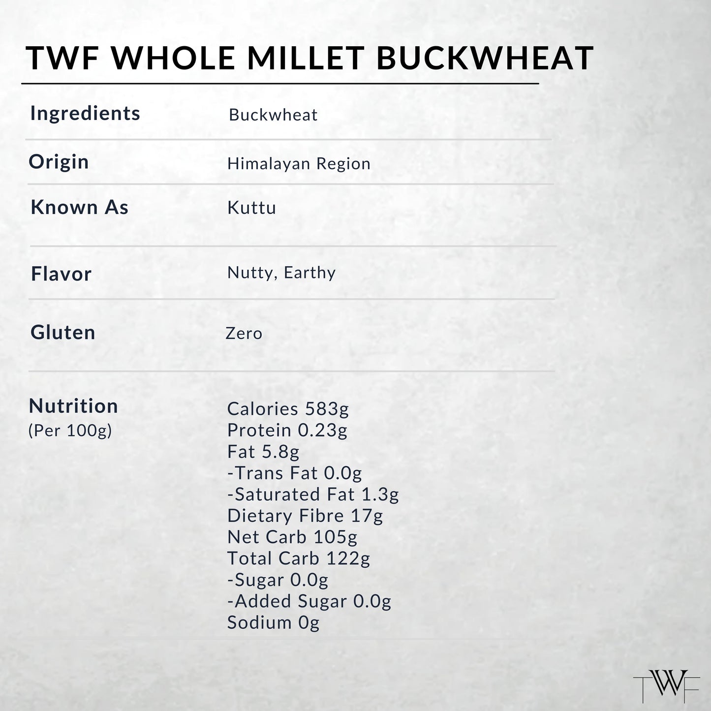 TWF Buckwheat Whole Millet