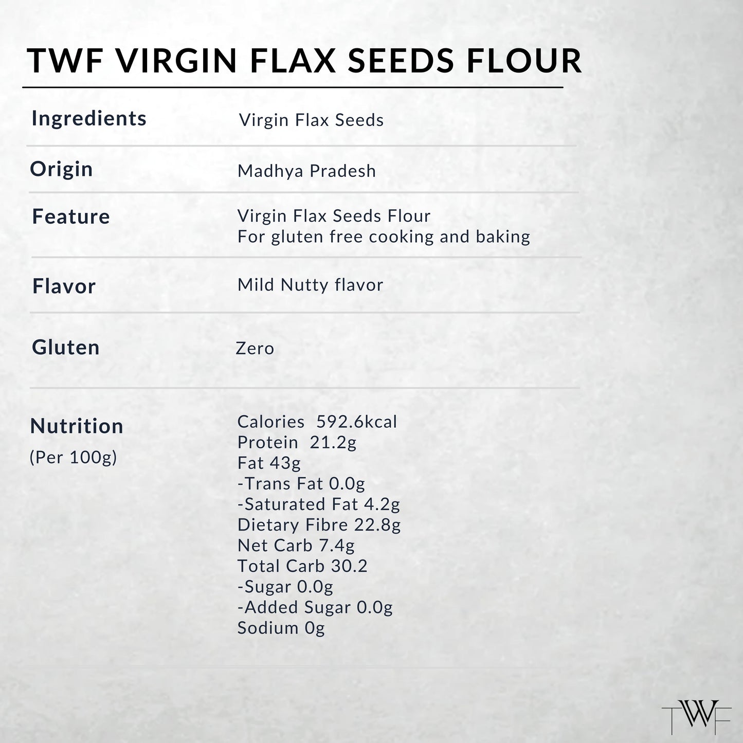 TWF Virgin Flaxseeds Flour