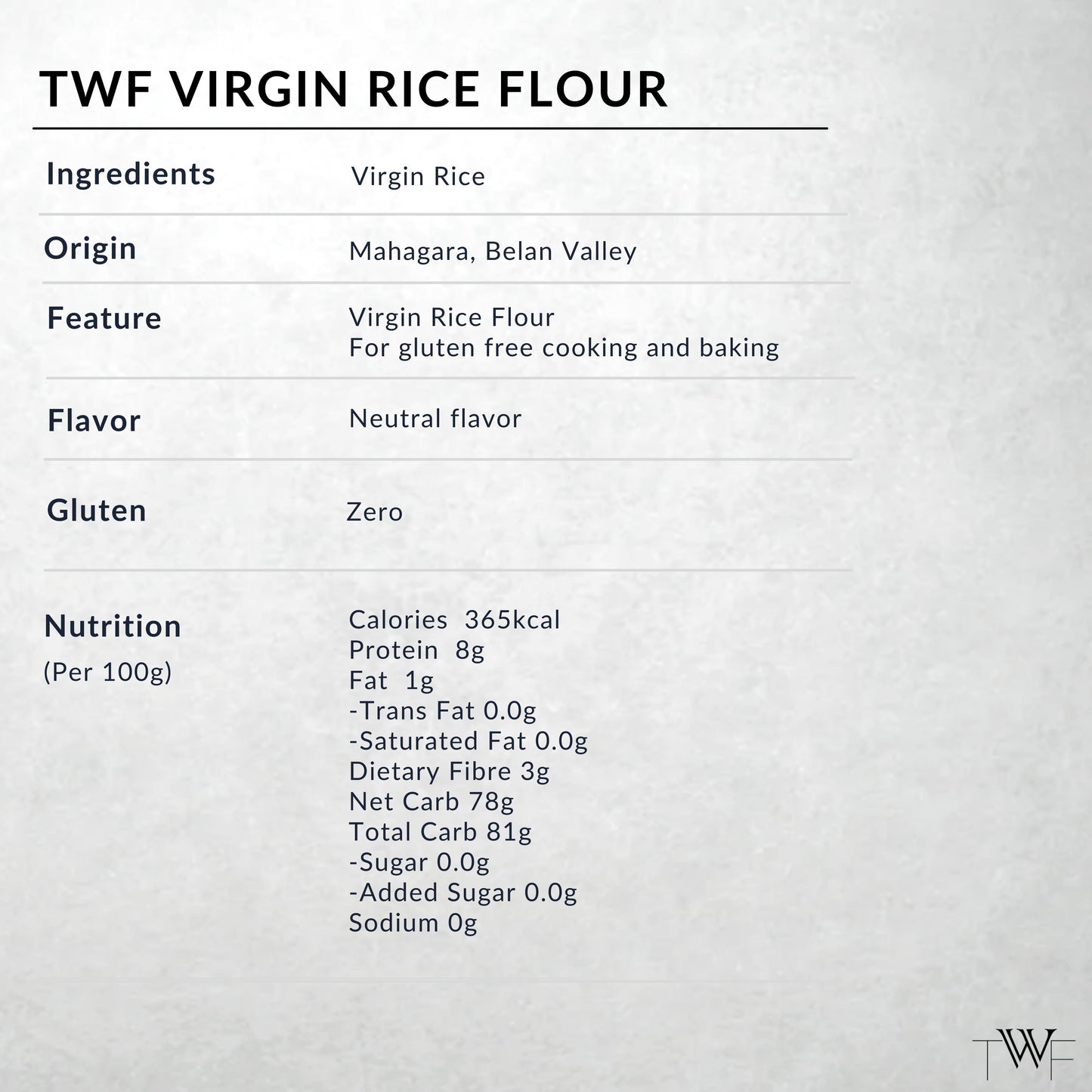 TWF Virgin Rice Flour