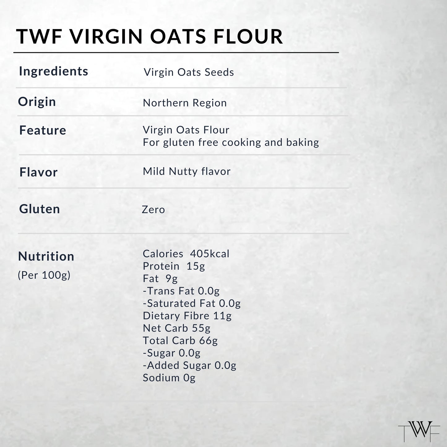 TWF Virgin Oats Flour