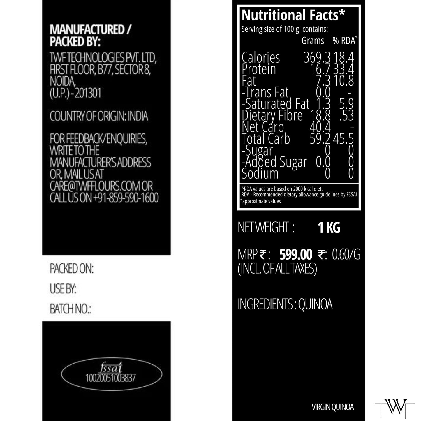 TWF Virgin Quinoa Flour