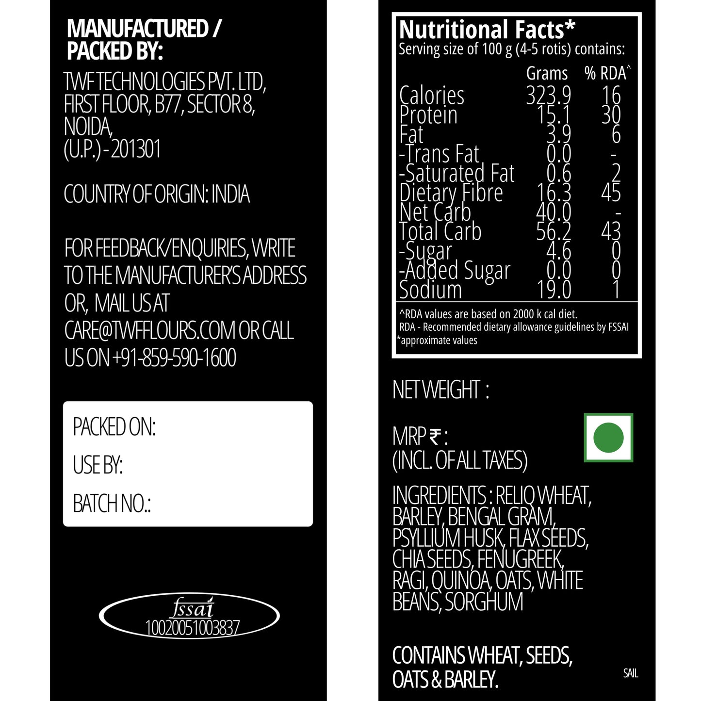 TWF Sail- Superfood Rotis
