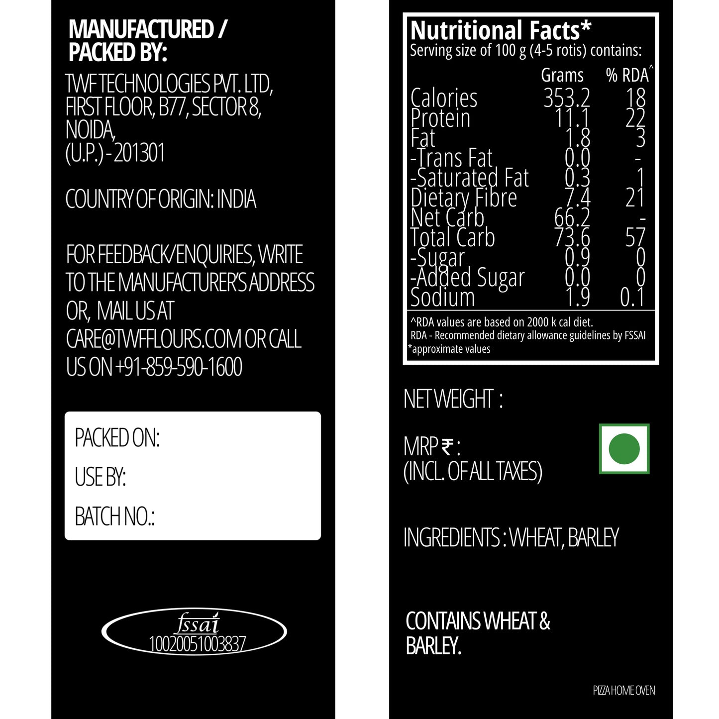 TWF Pizza Flour for Thin Crust